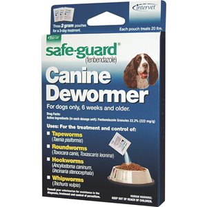 Intervet Safe-Guard® 001-033576 Canine Dewormer, 2 gm, Blue, For Dog (SAFE GUARD Safeguard)
