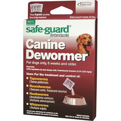 Intervet Safe-Guard® 001-040694 Canine Dewormer, 4 gm, Purple, For Dog (SAFE GUARD Safeguard)