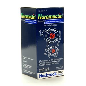 Durvet Norbrook® 001-11078 Ivermectin Noromectin® 1% Injection, 250 mL, For Cattle & Swine