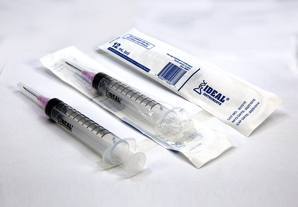 Ideal® Disposable 12cc Syringe with 18 ga x 1 inch Needle