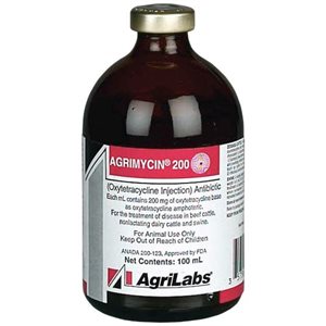 AgriLabs® 1993 Antibiotic Agrimycin® 200 mg Injection Solution, 100 mL, For Cattle & Swine