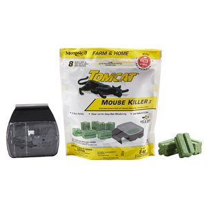 Motomco Tomcat® 22778 Bait Station Refillable Mouse Killer I, 1 oz, Green