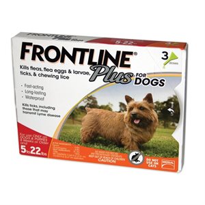 Merial Frontline® Plus 287010 Flea & Tick Treatment, 3 Dose, For Small Dog 1 - 22 lb, Orange