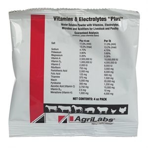 AgriLabs® 453 Vitamin & Electrolyte Supplement, 4 oz, For Cattle, Swine, Sheep, Horses, Ruminant, Poultry & Turkeys