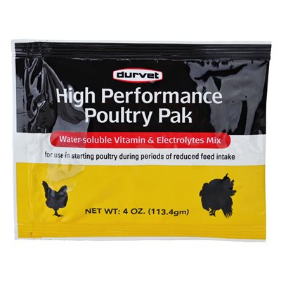 Durvet High Performance Water Soluble Vitamin & Electrolyte Mix, 4 oz, For Poultry