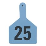 Z Tags™ FAR053287 One-Piece Numbered 51-75 Ear Tag, 3 inch x 4-1 / 2 inch, Blue, Cattle
