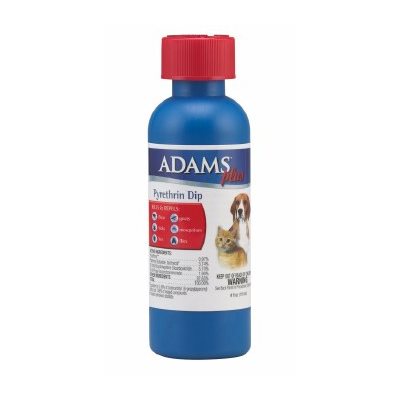 Farnam® Adams™ Plus 3006017 Flea & Tick Pyrethrin Dip, 4 oz, Clear Yellow