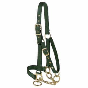 Valhoma® 15 P BK Double Layer Premium Control Halter with Chain, Nylon, Black, For Yearling Cattle