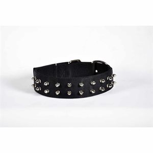 Valhoma® 760 S16 BK Double Layer Spiked Collar, 1-3 / 4 inch x 16 inch, Black, For Big Dog