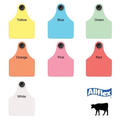 Allflex® GLF025 / GSM-Y Global Female Numbered 1 - 25 Ear Tag, Large, 2-1 / 4 inch x 3 inch, Yellow, For Cattle
