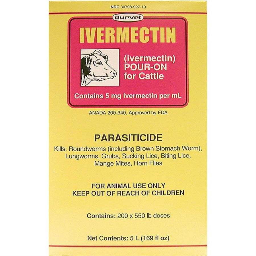 Durvet Pour-On Ivermectin Dewormer, 5 L
